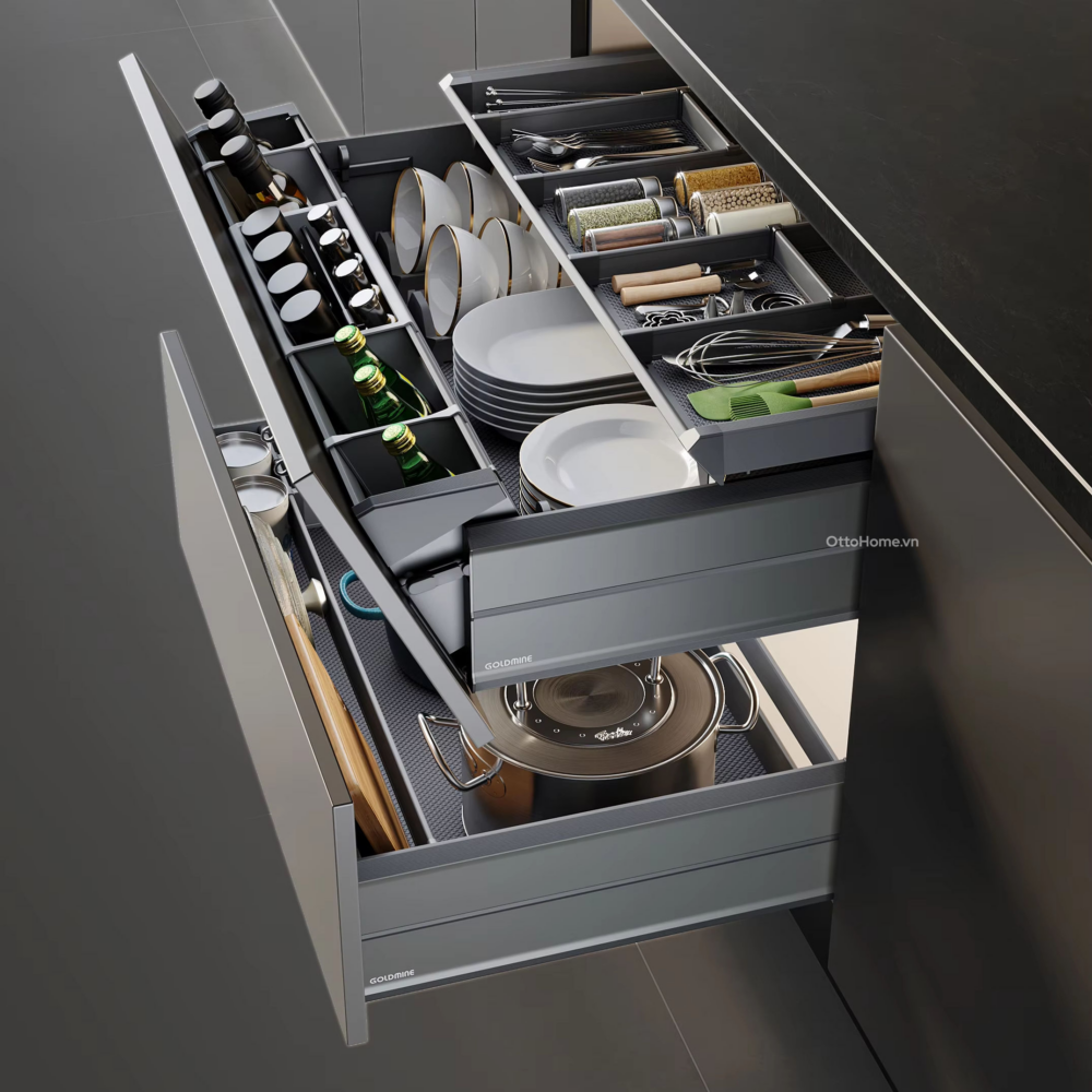 Hệ ngăn kéo 3 tầng Goldmine HH-WDGJ