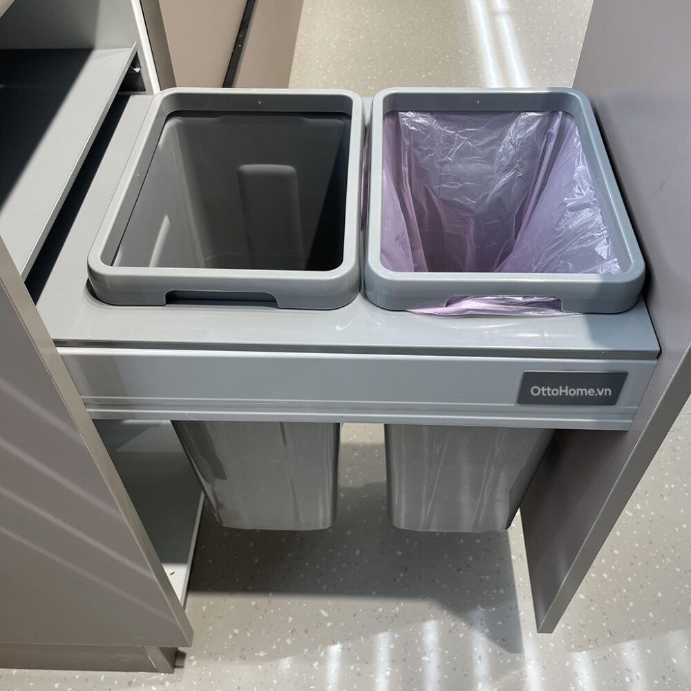 Thùng rác âm tủ phân loại đôi Goldmine BRD